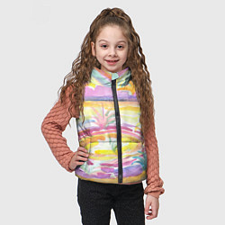 Детский жилет Капли солнечного света абстракция, цвет: 3D-светло-серый — фото 2