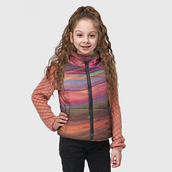 Детский жилет Розово-оранжевый абстрактный песок, цвет: 3D-красный — фото 2