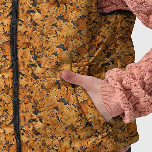 Детский жилет Пробковое дерево - текстура / 3D-Красный – фото 5