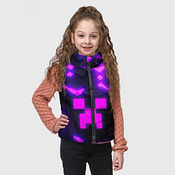 Детский жилет Майнкрафт розовый, цвет: 3D-черный — фото 2