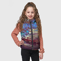 Детский жилет Тёмный песок и синие блестящие камни, цвет: 3D-красный — фото 2