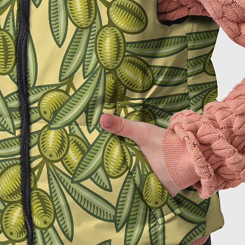 Детский жилет Винтажные ветви оливок / 3D-Черный – фото 5