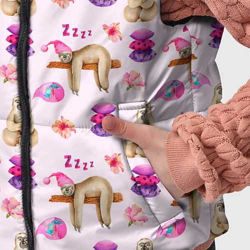 Детский жилет Сонный ленивец с подушками / 3D-Светло-серый – фото 5