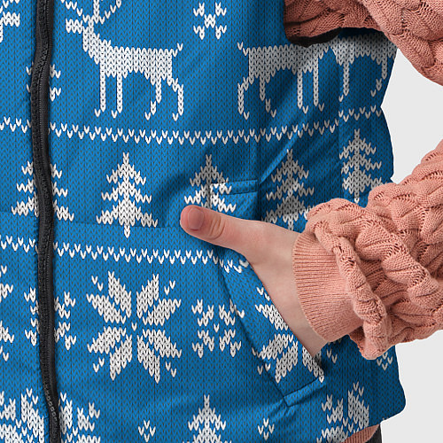 Детский жилет Рождественский синий свитер с оленями / 3D-Черный – фото 5