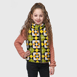 Детский жилет Геометрический золотистый паттерн, цвет: 3D-черный — фото 2