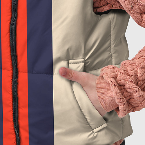 Детский жилет Полосы триколор синий красный / 3D-Черный – фото 5