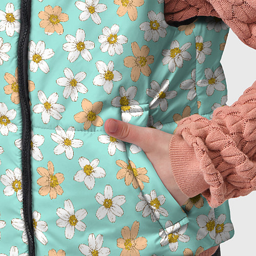 Детский жилет Цветок скетч белый и красный / 3D-Красный – фото 5