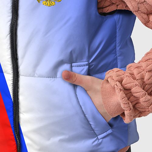 Детский жилет Россия полосы с гербом / 3D-Черный – фото 5