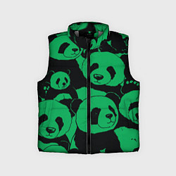 Детский жилет Panda green pattern