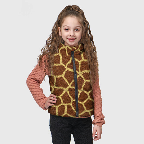 Детский жилет Текстура жирафа / 3D-Красный – фото 3