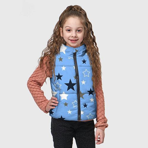 Детский жилет Звёзды на голубом фоне / 3D-Красный – фото 3