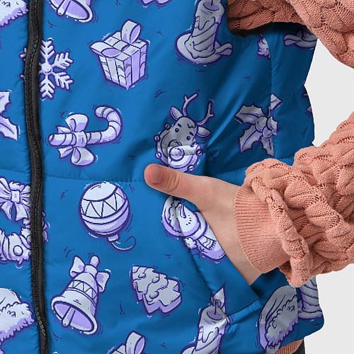 Детский жилет Новогоднее настроение: cиний / 3D-Черный – фото 5