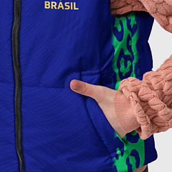 Детский жилет Форма сборной Бразилии ЧМ 2022 гостевая, цвет: 3D-светло-серый — фото 2