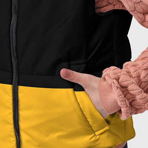 Детский жилет Полосатый оранжевый с черной и белой полосой / 3D-Светло-серый – фото 5