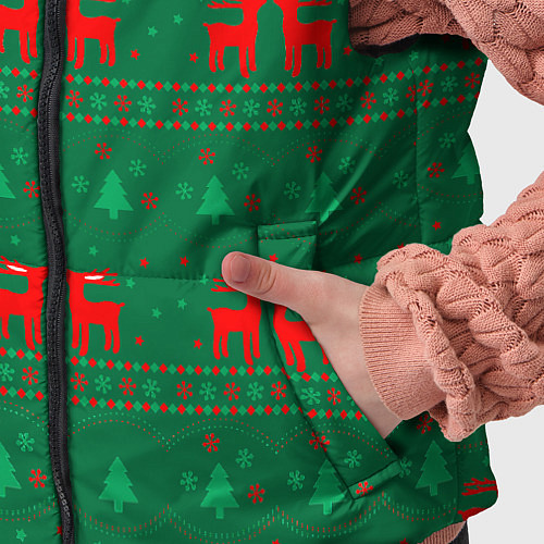 Детский жилет Новогодний узор с ёлочками / 3D-Красный – фото 5