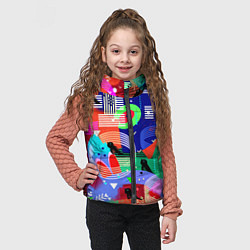 Детский жилет Птички, снежинки и заячьи ушки, цвет: 3D-красный — фото 2