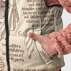 Детский жилет Чертежи машин Леонардо да Винчи, цвет: 3D-светло-серый — фото 2