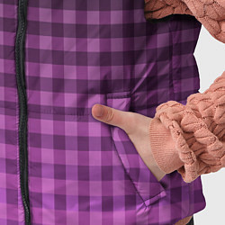 Детский жилет Фиолетово-розовый клетчатый градиент, цвет: 3D-черный — фото 2