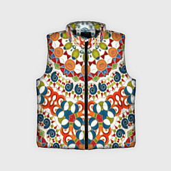 Детский жилет Разноцветный этнический орнамент, цвет: 3D-черный