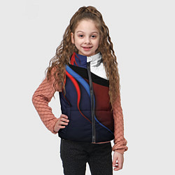 Детский жилет Синие, красные и белые разводы, цвет: 3D-черный — фото 2
