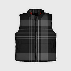 Детский жилет Темная клетка, цвет: 3D-красный
