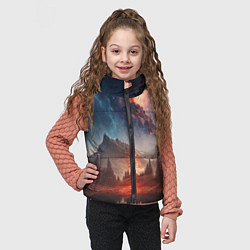 Детский жилет Млечный путь над пейзажем, цвет: 3D-черный — фото 2