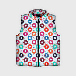Детский жилет Пончики на светлом фоне, цвет: 3D-черный