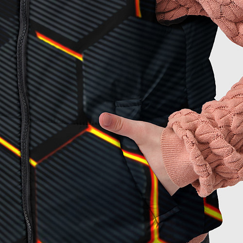 Детский жилет Плиты стиль соты киберпанк / 3D-Черный – фото 5