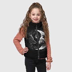 Детский жилет Волки инь-янь луна, цвет: 3D-черный — фото 2