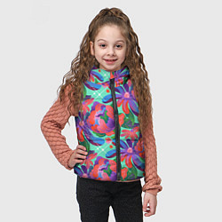Детский жилет Цветочный паттерн арт, цвет: 3D-черный — фото 2