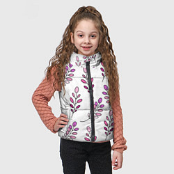 Детский жилет Дудл листья на белом - паттерн, цвет: 3D-черный — фото 2