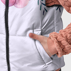 Детский жилет Пастельные цветы акварелью - наверху, цвет: 3D-черный — фото 2