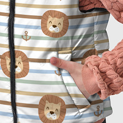 Детский жилет Лев и якори: полосы - паттерн, цвет: 3D-черный — фото 2