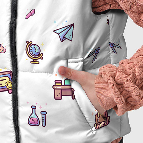 Детский жилет Паттерн - школа / 3D-Черный – фото 5