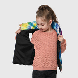 Детский жилет Арт нейросети в стиле тай-дай, цвет: 3D-черный — фото 2