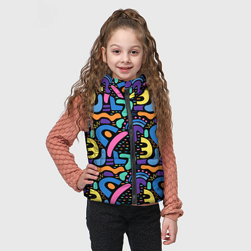 Детский жилет Multicolored texture pattern / 3D-Светло-серый – фото 3
