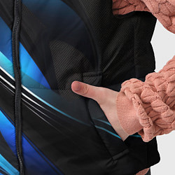 Детский жилет Абстрактные синие и белые линии на черном фоне, цвет: 3D-красный — фото 2