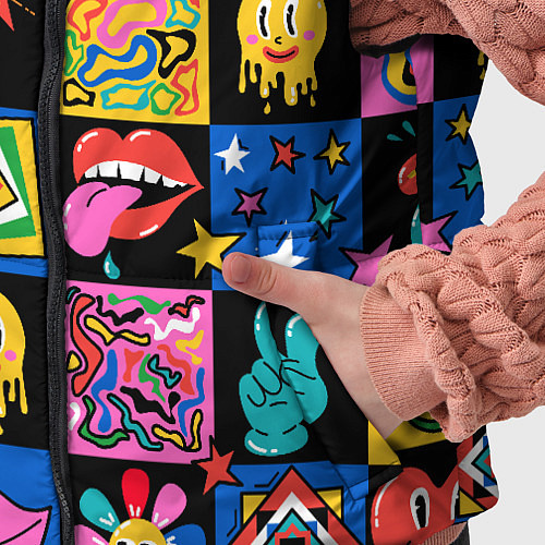 Детский жилет Funny cartoon characters / 3D-Черный – фото 5