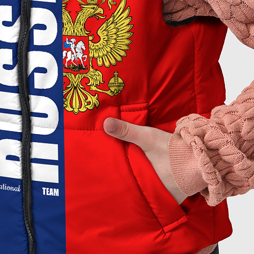 Детский жилет Russia national team: white blue red / 3D-Черный – фото 5