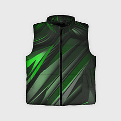 Детский жилет Green black abstract, цвет: 3D-черный