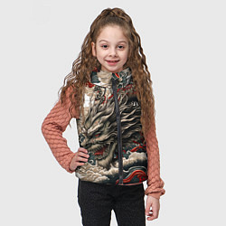 Детский жилет Тату дракона в стиле Ирезуми, цвет: 3D-черный — фото 2