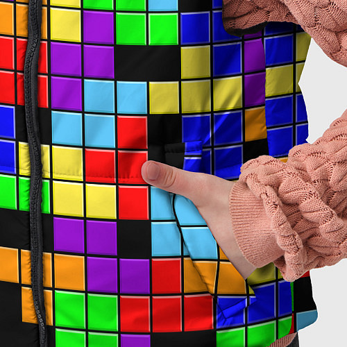 Детский жилет Тетрис цветные блоки / 3D-Черный – фото 5