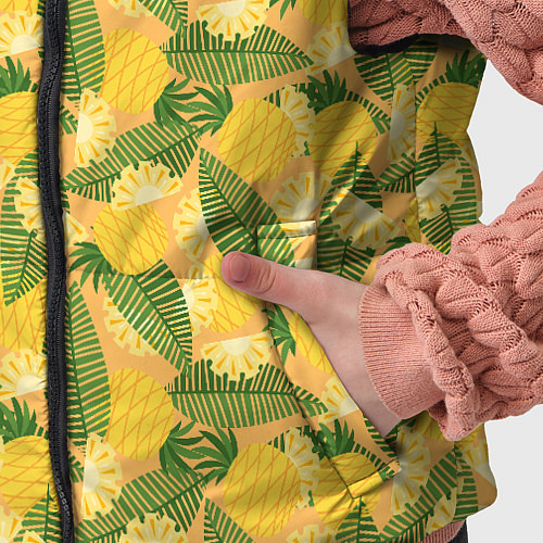 Детский жилет Летний паттерн с ананасами / 3D-Светло-серый – фото 5