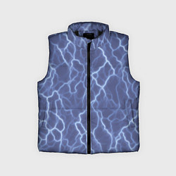 Детский жилет Электрический разряд на голубом фоне, цвет: 3D-черный