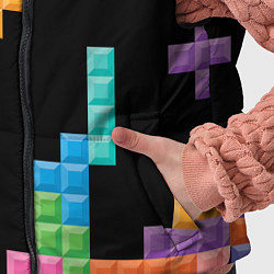 Детский жилет Тетрис падающие блоки, цвет: 3D-светло-серый — фото 2