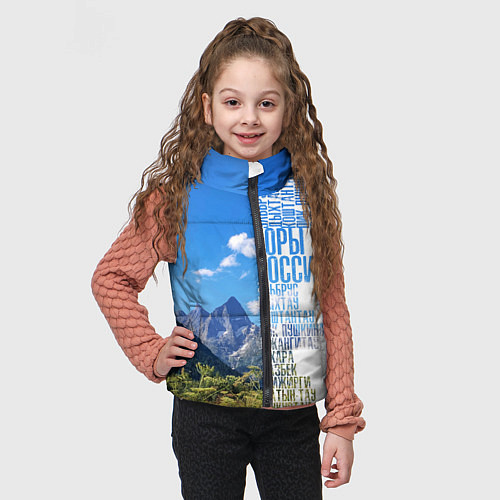 Детский жилет Название гор России / 3D-Красный – фото 3