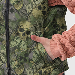 Детский жилет Камуфляж с черепами и долларами, цвет: 3D-черный — фото 2