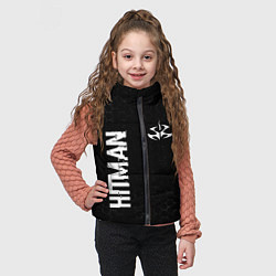 Детский жилет Hitman glitch на темном фоне: надпись, символ, цвет: 3D-черный — фото 2