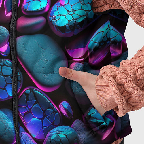 Детский жилет Неоновые камни / 3D-Черный – фото 5