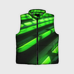 Детский жилет Green neon abstract, цвет: 3D-светло-серый